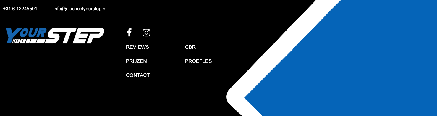 Footer rijschool yourstep